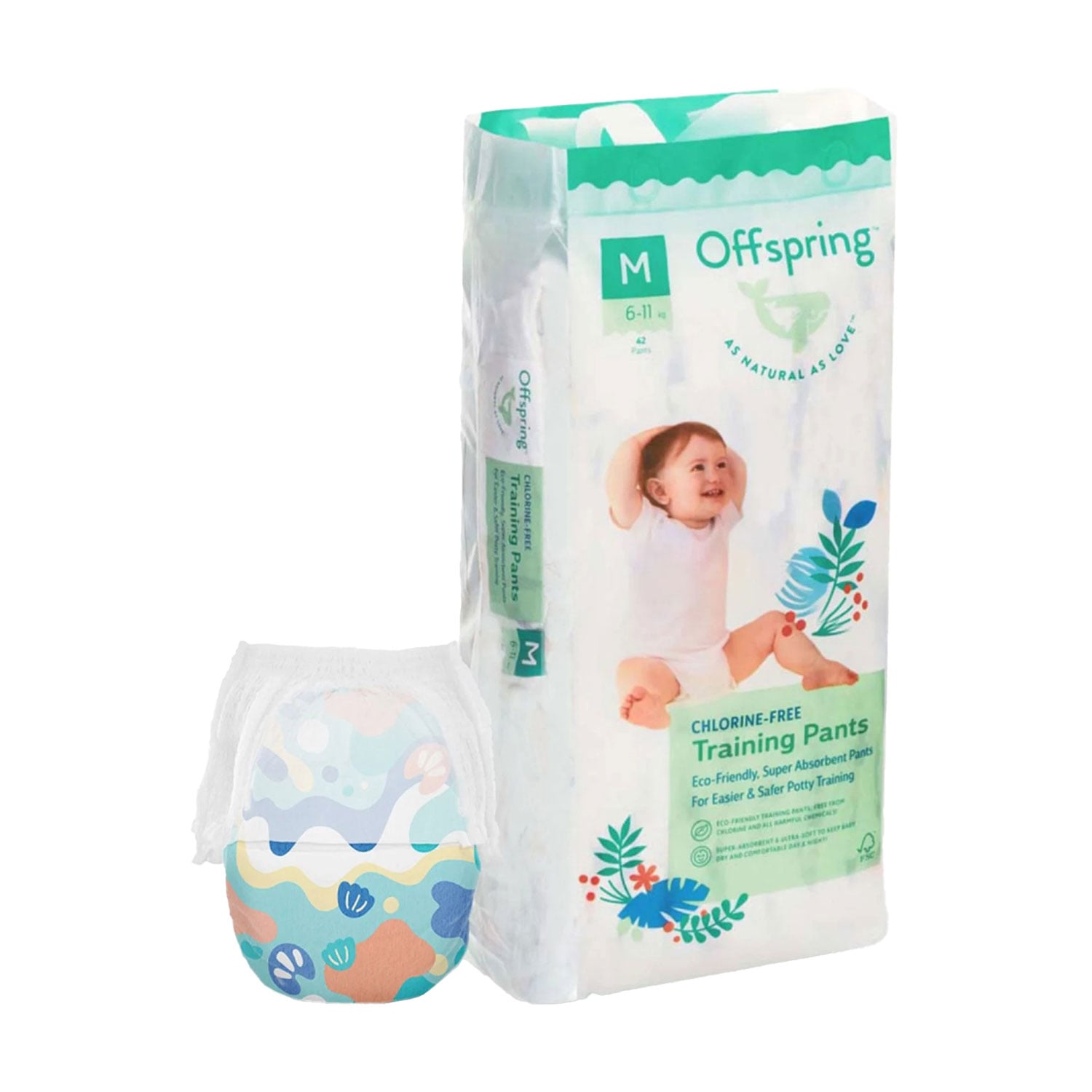 Підгузки-трусики Offspring Aquatic розмір M (6-11 кг), 42 шт