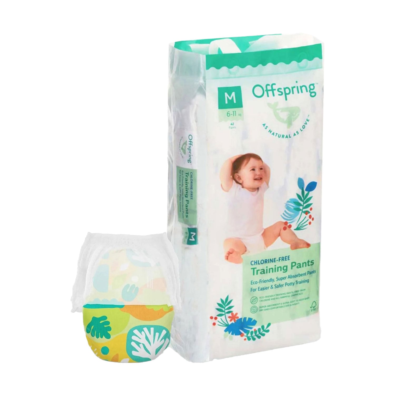 Підгузки-трусики Offspring Forestia розмір M (6-11 кг), 42 шт