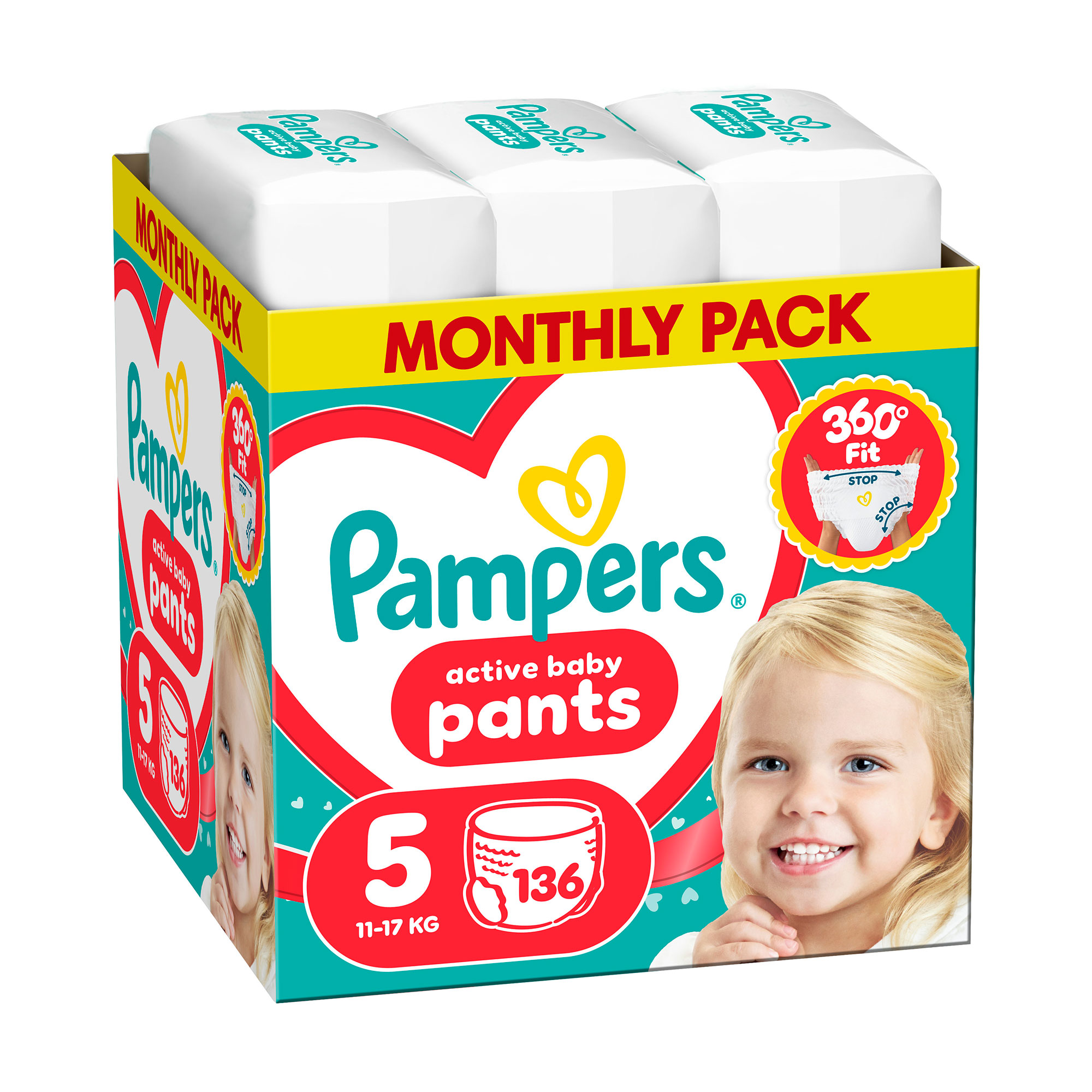 Підгузки-трусики Pampers Active Baby Pants розмір 5 (11-17 кг), 136 шт